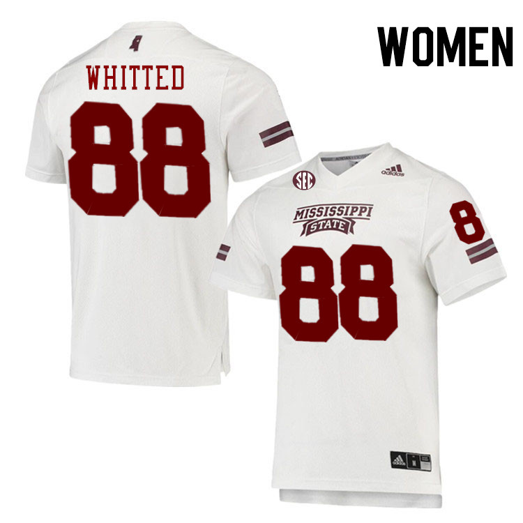 Women #88 Jacorey Whitted Mississippi State Bulldogs College Football Jerseys Stitched-White